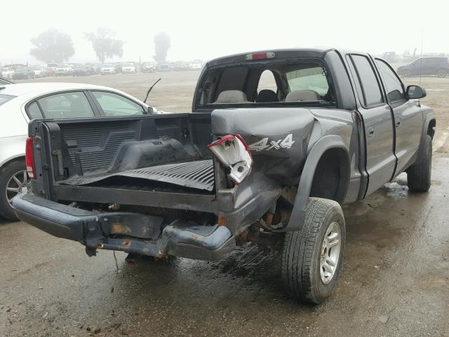 1D7HG38N94S574452 - 2004 DODGE DAKOTA QUA GRAY photo 4