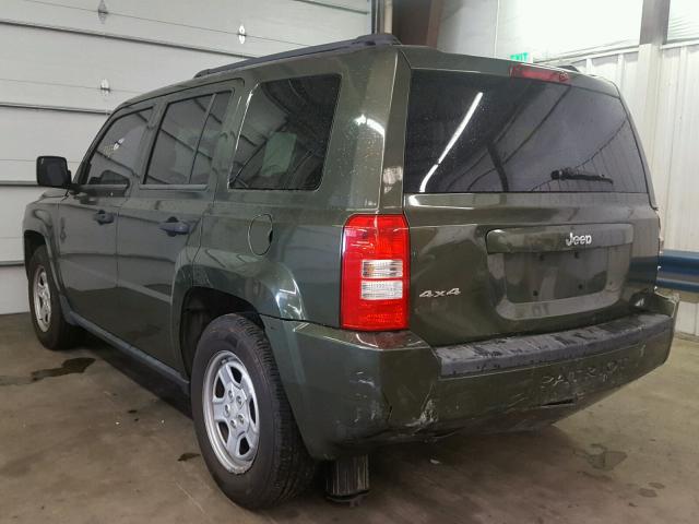 1J8FF28W17D355901 - 2007 JEEP PATRIOT SP GREEN photo 3