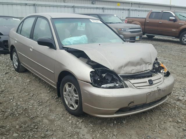 1HGES165X2L038010 - 2002 HONDA CIVIC LX TAN photo 1