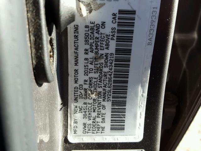 5Y2SL62864Z434219 - 2004 PONTIAC VIBE GRAY photo 10