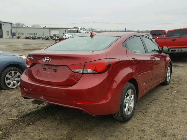 5NPDH4AE0EH508491 - 2014 HYUNDAI ELANTRA SE MAROON photo 4