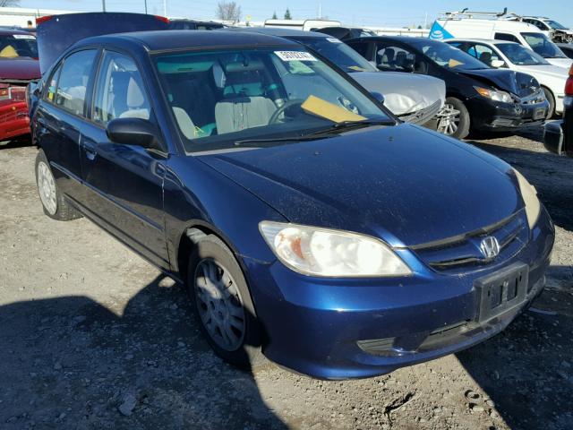 JHMES16545S007603 - 2005 HONDA CIVIC LX BLUE photo 1