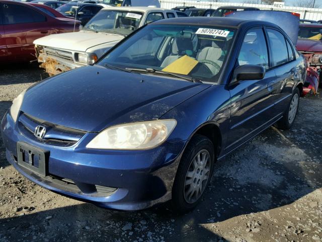 JHMES16545S007603 - 2005 HONDA CIVIC LX BLUE photo 2