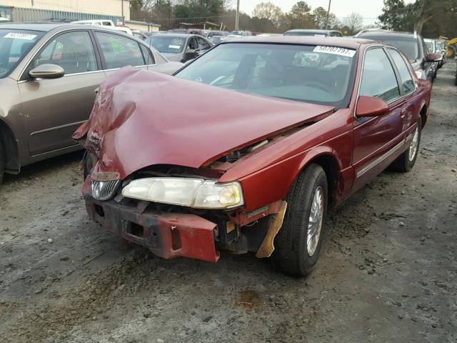 1MELM6247TH616495 - 1996 MERCURY COUGAR XR7 RED photo 2