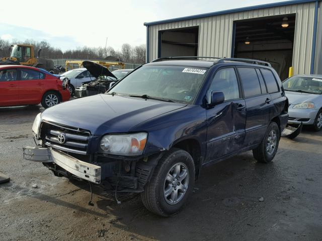 JTEEP21A050076356 - 2005 TOYOTA HIGHLANDER BLUE photo 2