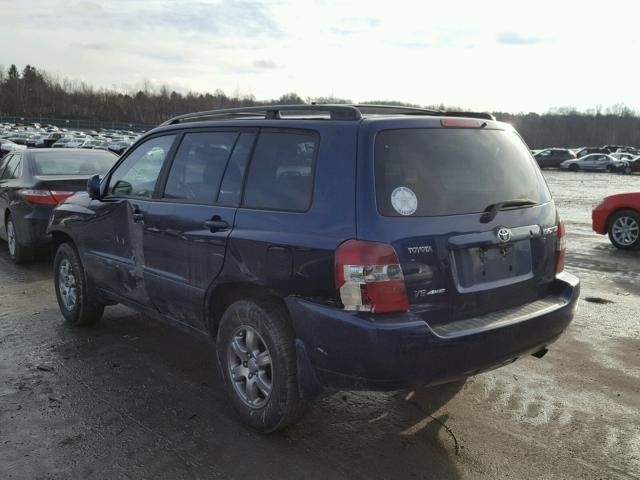 JTEEP21A050076356 - 2005 TOYOTA HIGHLANDER BLUE photo 3