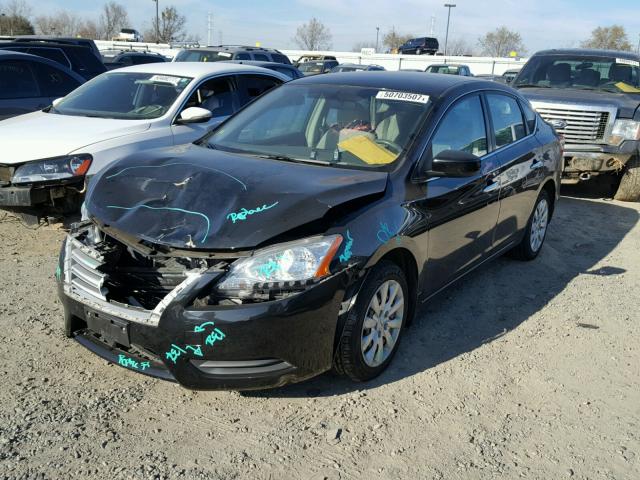 3N1AB7AP3DL677641 - 2013 NISSAN SENTRA S BLACK photo 2