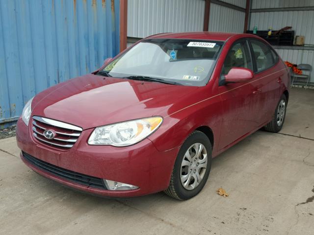 KMHDU4AD9AU139872 - 2010 HYUNDAI ELANTRA BL BURGUNDY photo 2