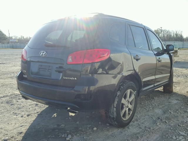 5NMSH13E17H008858 - 2007 HYUNDAI SANTA FE S BLACK photo 4