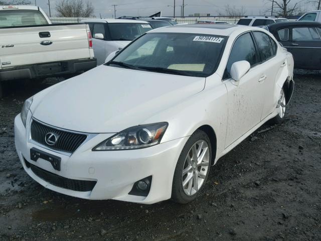 JTHCF5C25C5060027 - 2012 LEXUS IS 250 WHITE photo 2