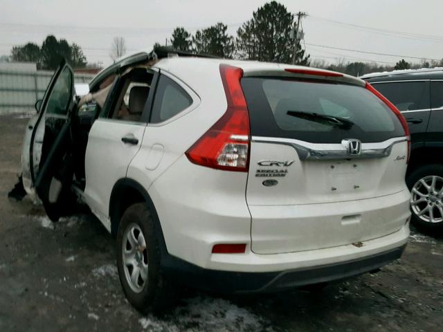 5J6RM4H31FL012998 - 2015 HONDA CR-V LX WHITE photo 3