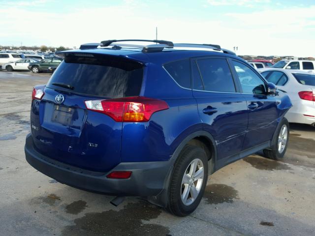 2T3WFREV8EW078501 - 2014 TOYOTA RAV4 XLE BLUE photo 4