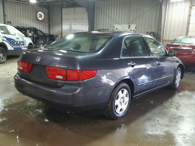 1HGCM56485A195020 - 2005 HONDA ACCORD LX GRAY photo 4