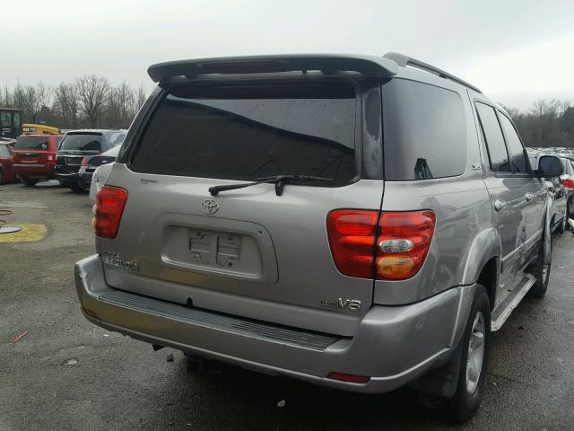 5TDZT34AX2S104949 - 2002 TOYOTA SEQUOIA SR GRAY photo 4