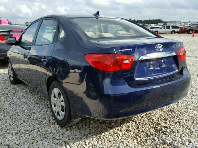 KMHDU4AD0AU868620 - 2010 HYUNDAI ELANTRA BL BLUE photo 3