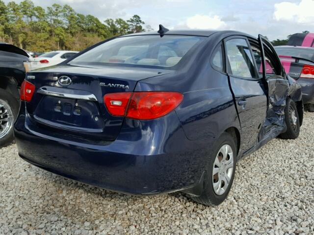 KMHDU4AD0AU868620 - 2010 HYUNDAI ELANTRA BL BLUE photo 4