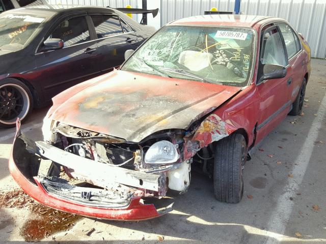 1HGEJ6670XL028319 - 1999 HONDA CIVIC LX RED photo 2