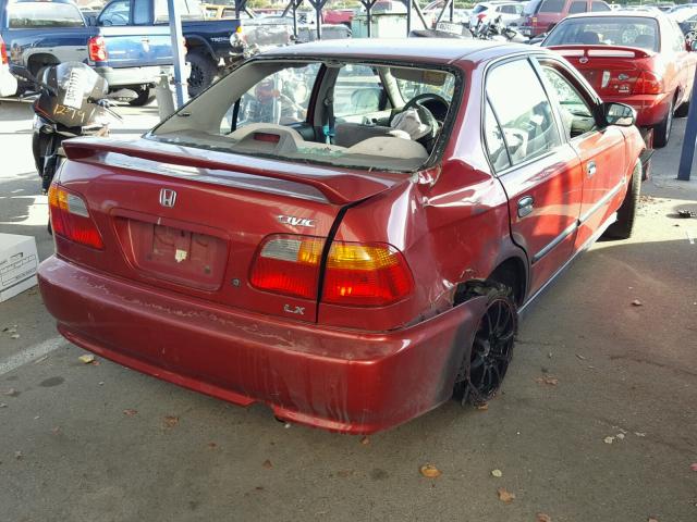 1HGEJ6670XL028319 - 1999 HONDA CIVIC LX RED photo 4