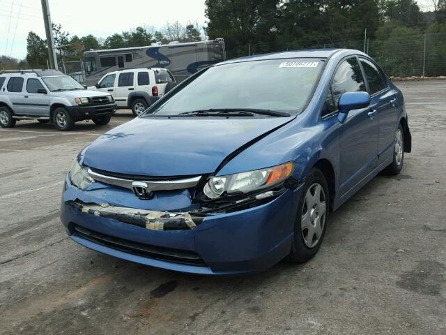 1HGFA16586L040870 - 2006 HONDA CIVIC LX BLUE photo 2