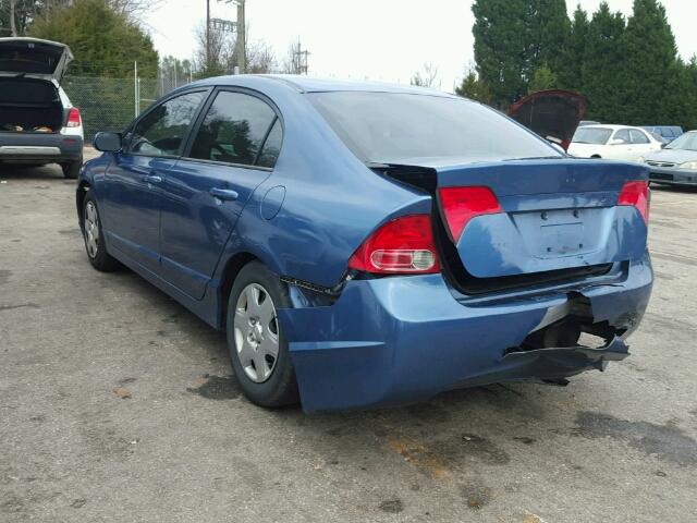 1HGFA16586L040870 - 2006 HONDA CIVIC LX BLUE photo 3