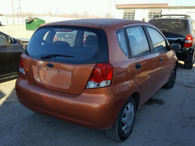 KL1TD66657B753948 - 2007 CHEVROLET AVEO BASE ORANGE photo 4