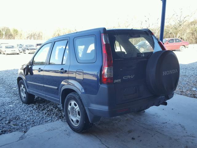 JHLRD78556C030819 - 2006 HONDA CR-V LX BLUE photo 3