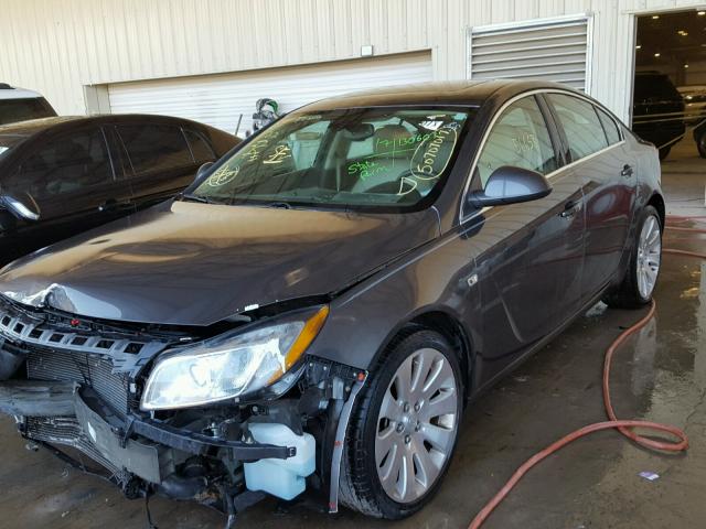 W04G15GV3B1044673 - 2011 BUICK REGAL CXL GRAY photo 2