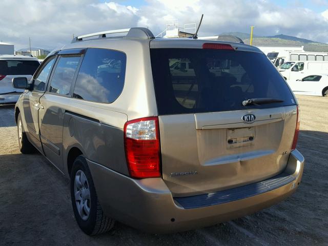 KNDMB233396278866 - 2009 KIA SEDONA EX BEIGE photo 3