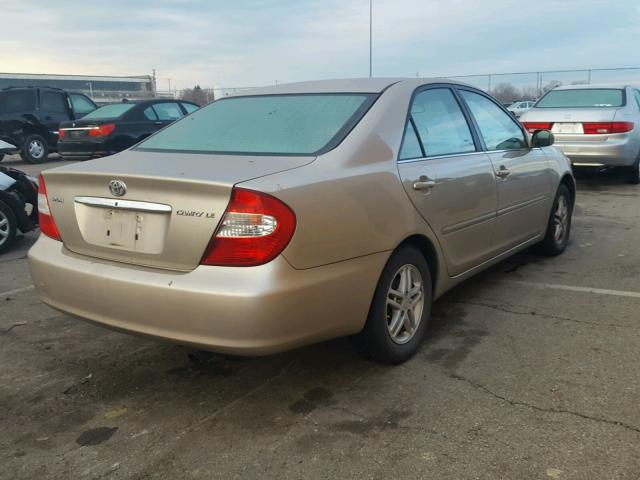 4T1BE32K12U576052 - 2002 TOYOTA CAMRY LE BEIGE photo 4