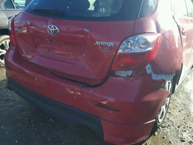 2T1KE40E69C029700 - 2009 TOYOTA COROLLA MA RED photo 9