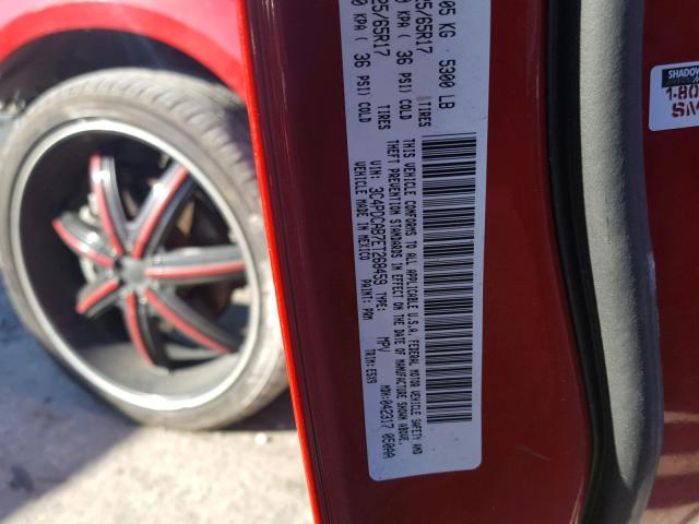 3C4PDCAB7ET268459 - 2014 DODGE JOURNEY SE RED photo 10