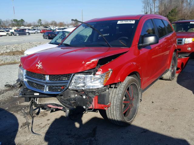 3C4PDCAB7ET268459 - 2014 DODGE JOURNEY SE RED photo 2