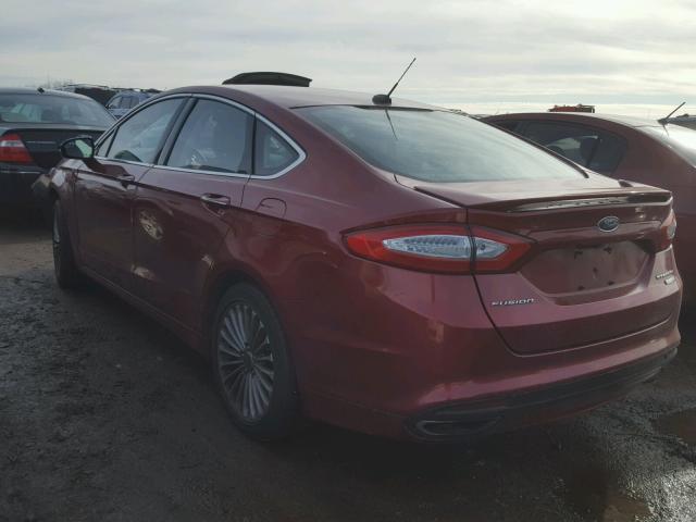 3FA6P0D93DR131627 - 2013 FORD FUSION TIT RED photo 3