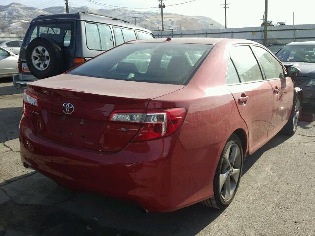 4T1BF1FK4CU635253 - 2012 TOYOTA CAMRY BASE RED photo 4