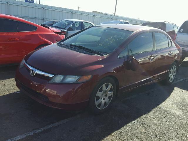 1HGFA16568L020149 - 2008 HONDA CIVIC LX RED photo 2