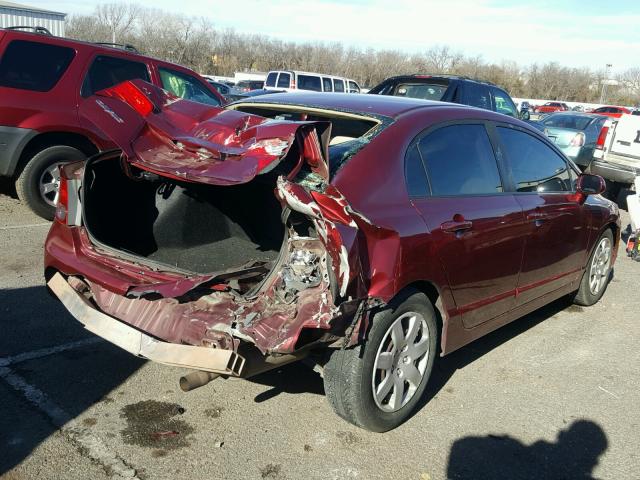 1HGFA16568L020149 - 2008 HONDA CIVIC LX RED photo 4