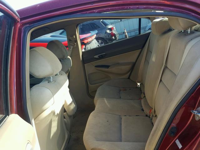 1HGFA16568L020149 - 2008 HONDA CIVIC LX RED photo 6