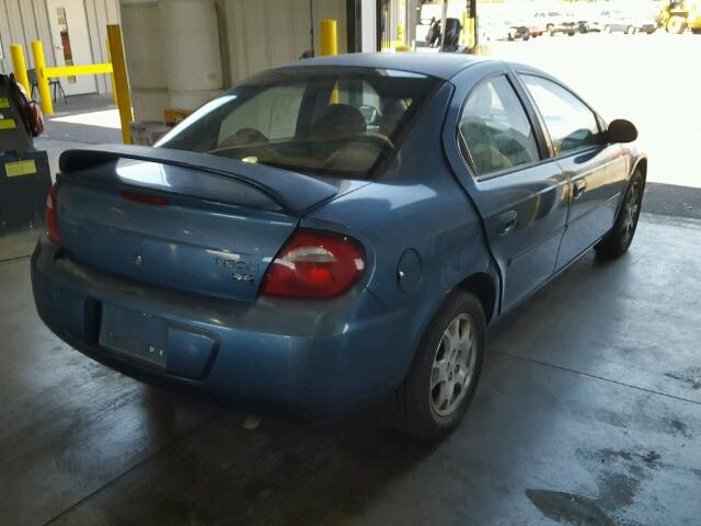 1B3ES56C53D185000 - 2003 DODGE NEON SXT BLUE photo 4