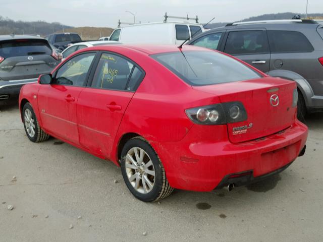 JM1BK323471677231 - 2007 MAZDA 3 S RED photo 3