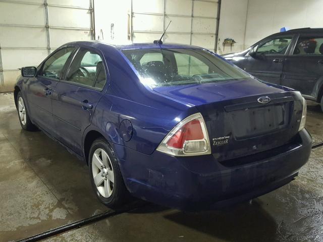 3FAHP07Z97R171039 - 2007 FORD FUSION SE BLUE photo 3