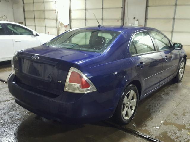 3FAHP07Z97R171039 - 2007 FORD FUSION SE BLUE photo 4