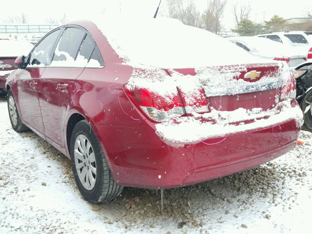 1G1PF5S92B7114834 - 2011 CHEVROLET CRUZE LT RED photo 3