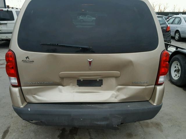 1GMDV33L26D107834 - 2006 PONTIAC MONTANA SV GOLD photo 9