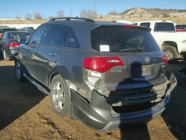 2HNYD28489H509878 - 2009 ACURA MDX TECHNO GRAY photo 3