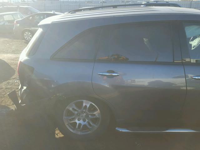 2HNYD28489H509878 - 2009 ACURA MDX TECHNO GRAY photo 9