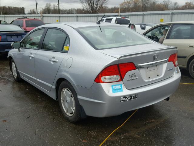 JHMFA36219S009758 - 2009 HONDA CIVIC HYBR SILVER photo 3