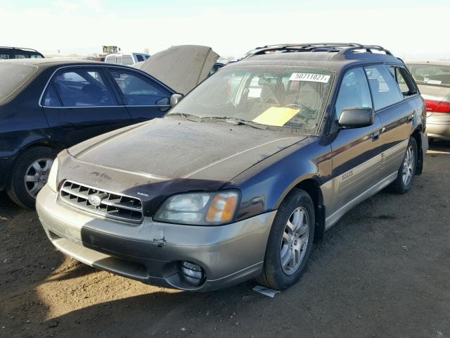 4S3BH665127619353 - 2002 SUBARU LEGACY OUT BLUE photo 2