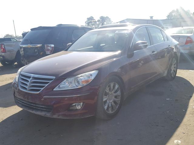 KMHGC46EX9U029197 - 2009 HYUNDAI GENESIS 3. BURGUNDY photo 2