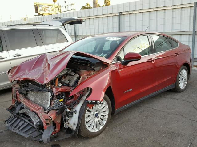 3FA6P0UU3GR384200 - 2016 FORD FUSION S H RED photo 2