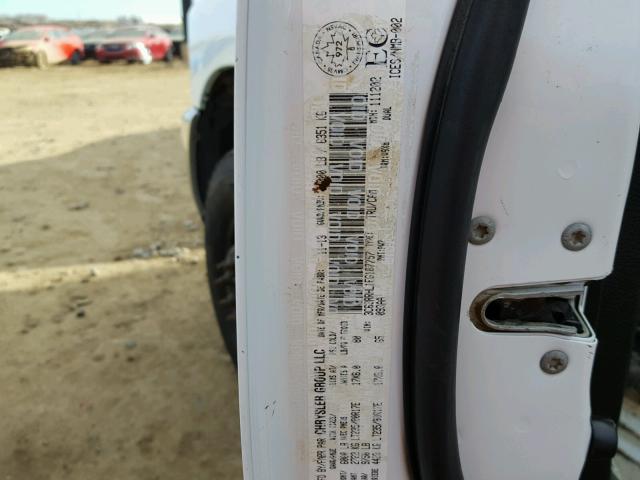 3C63RRHL1EG167757 - 2014 RAM 3500 SLT WHITE photo 10